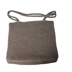 The Sak Crochet Tote Bag Neutral Tan Brown Chocolate Woven Shoulder Bag